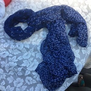 Scarf blue with white anchors nautical